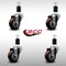 Service Caster 3'' SS Maroon Poly Wheel Swivel 1-1/2'' Expanding Stem Caster Set, 4PK SCC-SSEX20S314-PPUB-MRN-112-4 - alternate 2